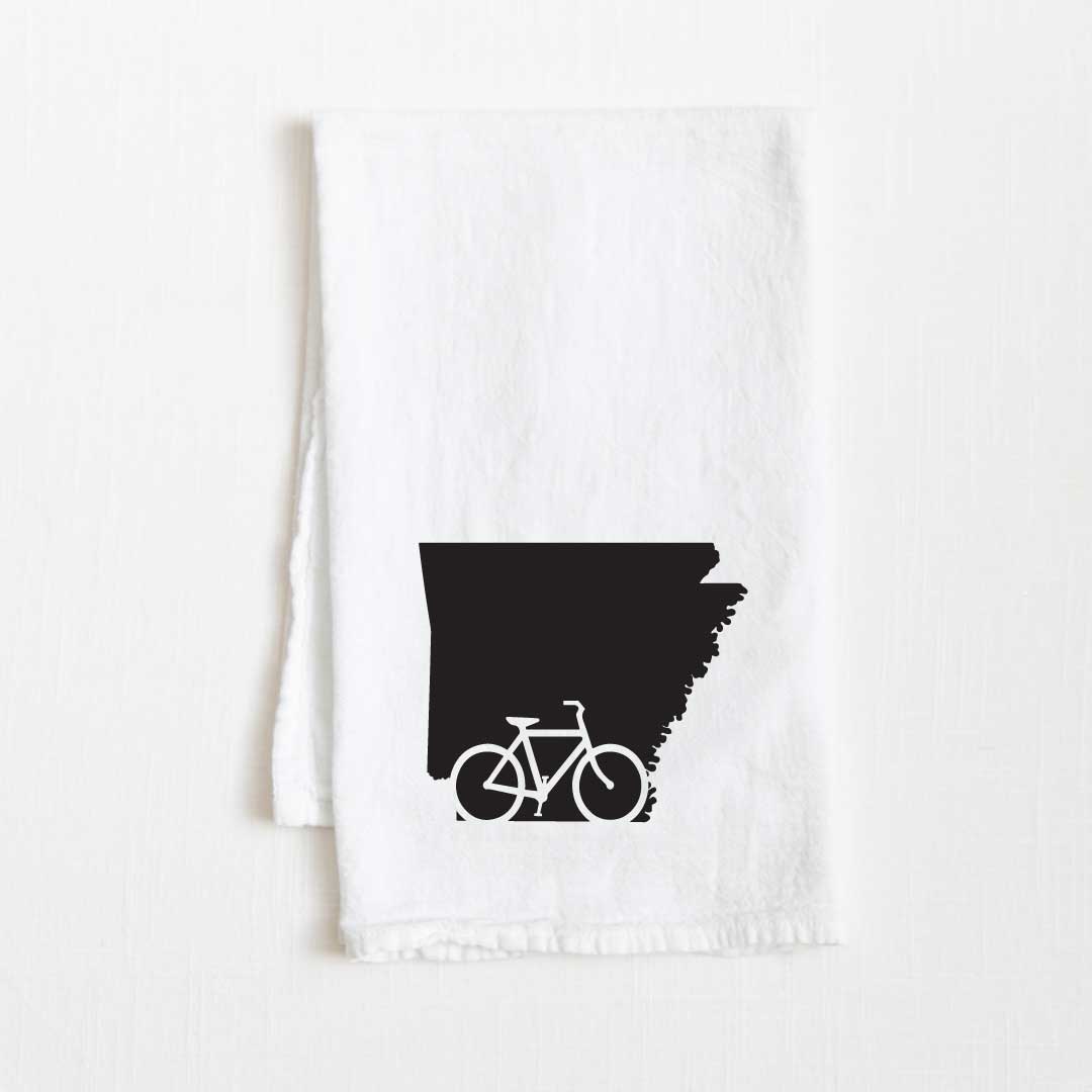 Arkansas Bike State Flour Sack Kitchen Towel - 36” x 32”