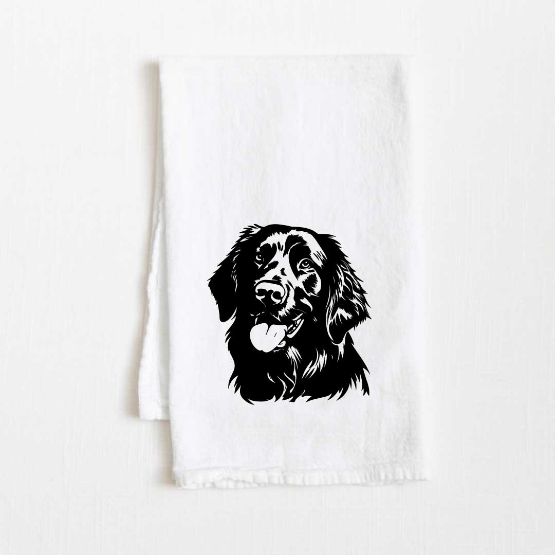 Flat Coated Retriever Dog Flour Sack Kitchen Towel - 36" x 32"