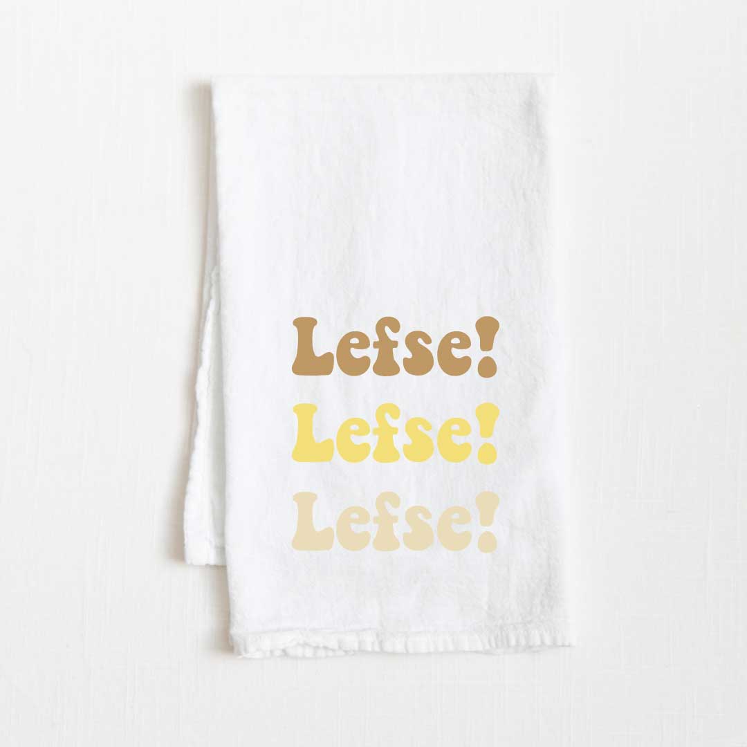 Lefse Lefse Lefse Flour Sack Kitchen Towel - 36" x 32"
