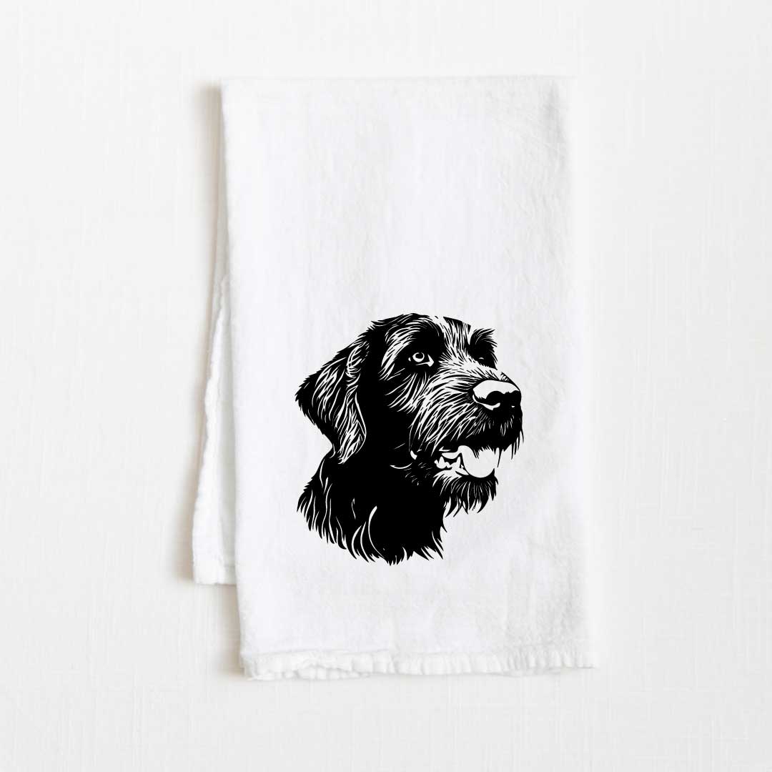 German Wirehaired Pointer Dog Flour Sack Kitchen Towel - 36" x 32"