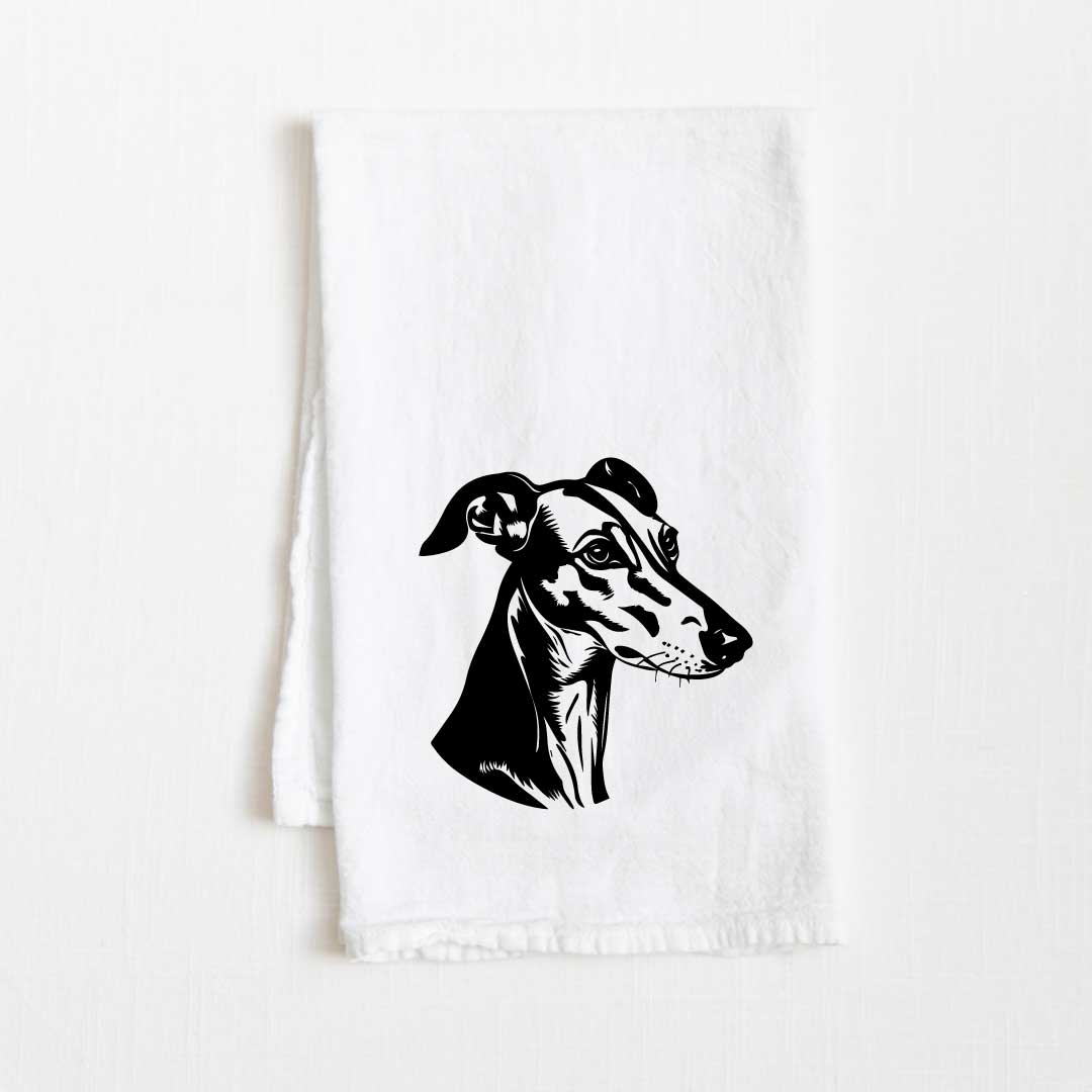 Greyhound Dog Flour Sack Kitchen Towel - 36" x 32"