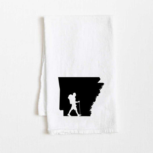Arkansas Hiking State Flour Sack Kitchen Towel - 36” x 32”