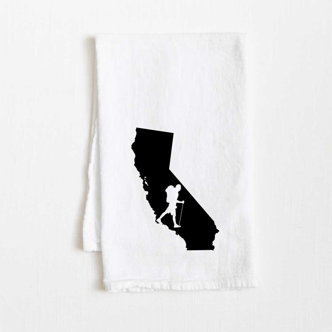 California Hiking State Flour Sack Kitchen Towel - 36” x 32”