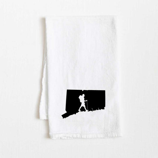 Connecticut Hiking State Flour Sack Kitchen Towel - 36” x 32”