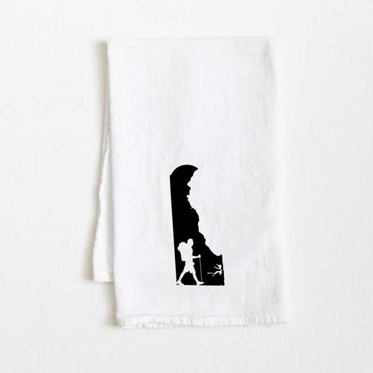 Delaware Hiking State Flour Sack Kitchen Towel - 36” x 32”