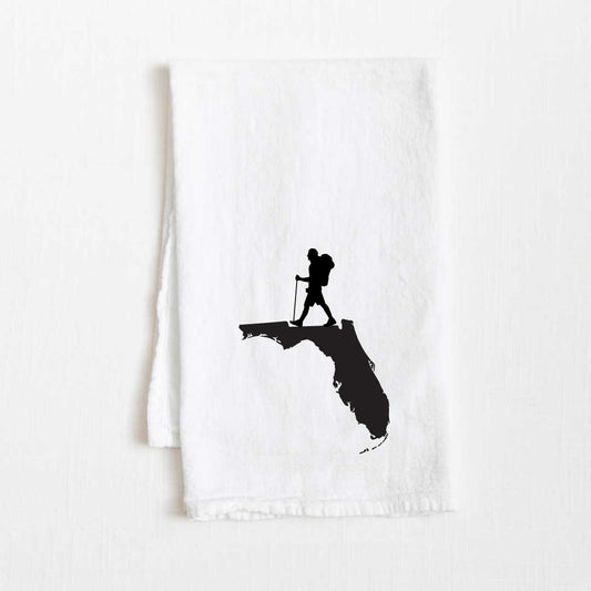 Florida Hiking State Flour Sack Kitchen Towel - 36” x 32”