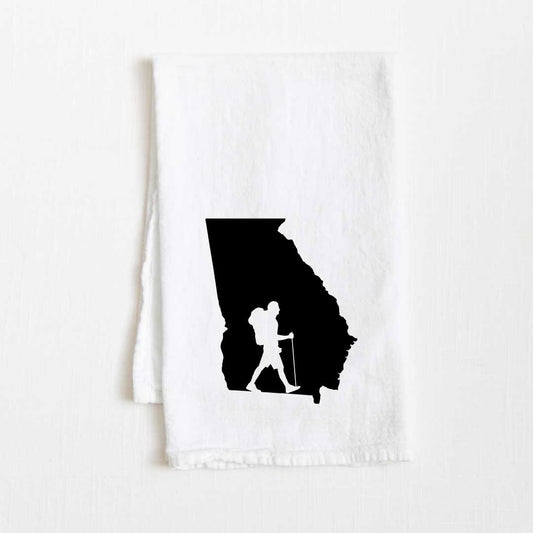 Georgia Hiking State Flour Sack Kitchen Towel - 36” x 32”