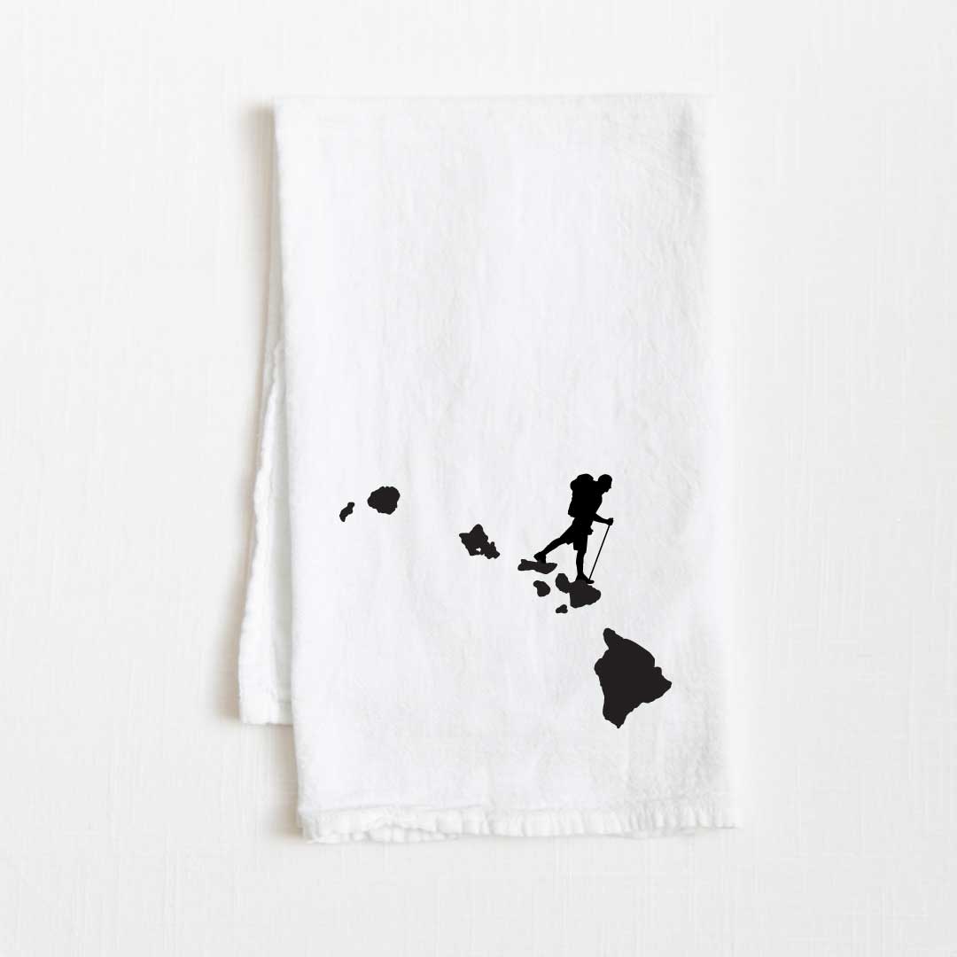 Hawaii Hiking State Flour Sack Kitchen Towel - 36” x 32”