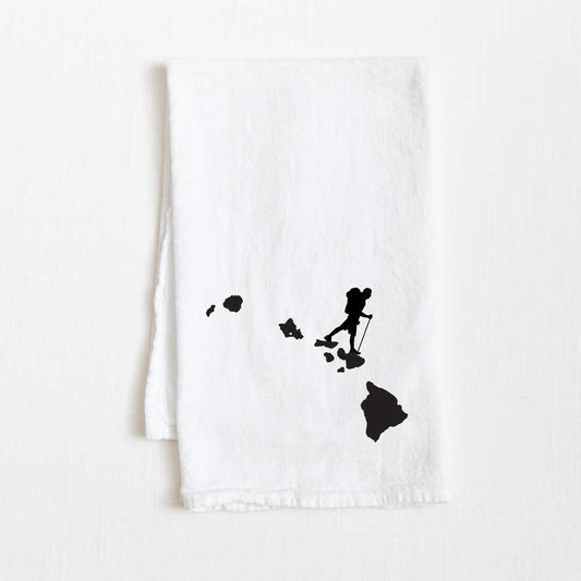 Hawaii Hiking State Flour Sack Kitchen Towel - 36” x 32”