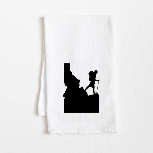 Idaho Hiking State Flour Sack Kitchen Towel - 36” x 32”