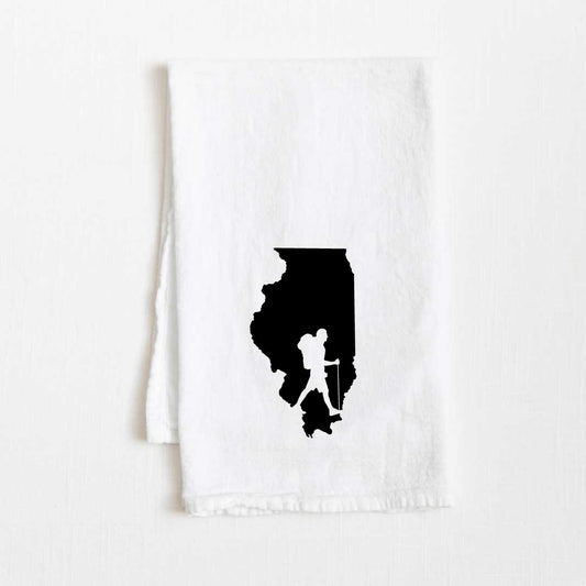 Illinois Hiking State Flour Sack Kitchen Towel - 36” x 32”