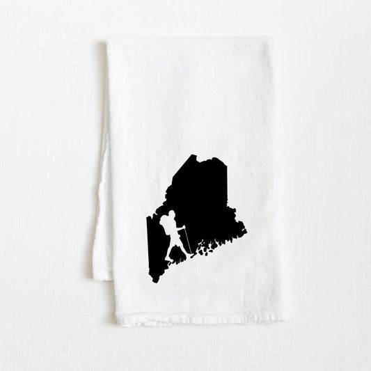 Maine Hiking State Flour Sack Kitchen Towel - 36” x 32”