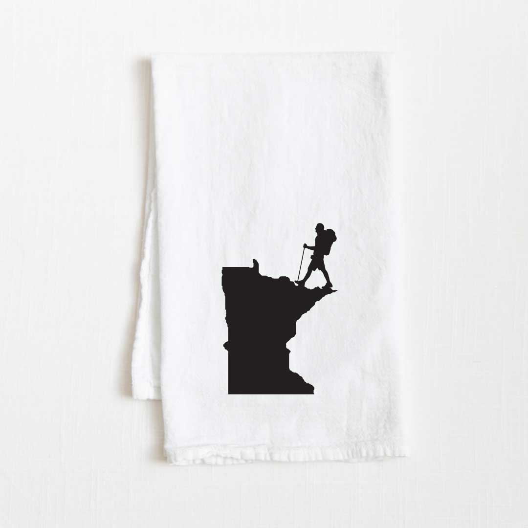 Minnesota Hiking State Flour Sack Kitchen Towel - 36” x 32”