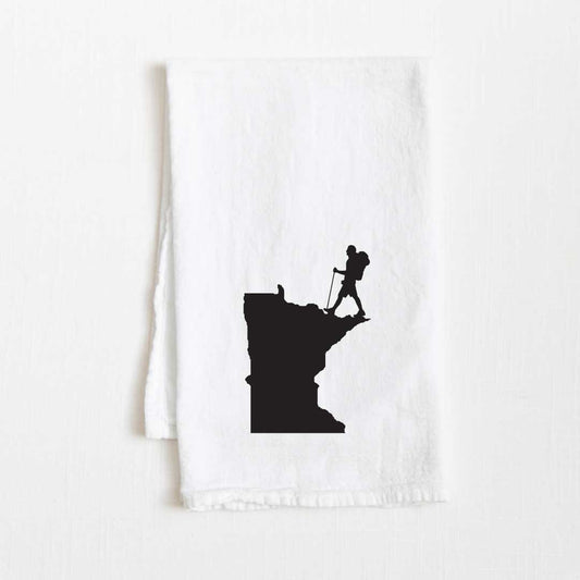Minnesota Hiking State Flour Sack Kitchen Towel - 36” x 32”