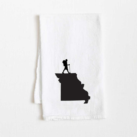 Missouri Hiking State Flour Sack Kitchen Towel - 36” x 32”