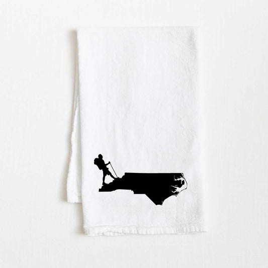 North Carolina Hiking State Flour Sack Kitchen Towel - 36” x 32”