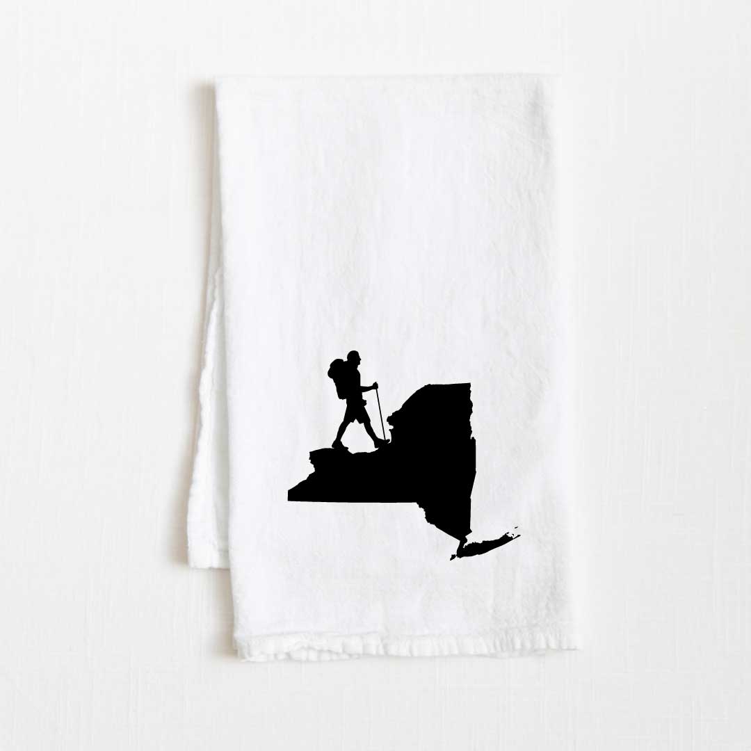 New York Hiking State Flour Sack Kitchen Towel - 36” x 32”