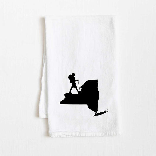 New York Hiking State Flour Sack Kitchen Towel - 36” x 32”