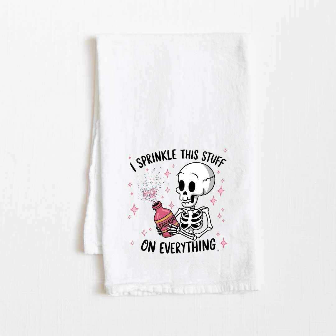 I Sprinkle This On Everything Flour Sack Kitchen Towel - 36” x 32”