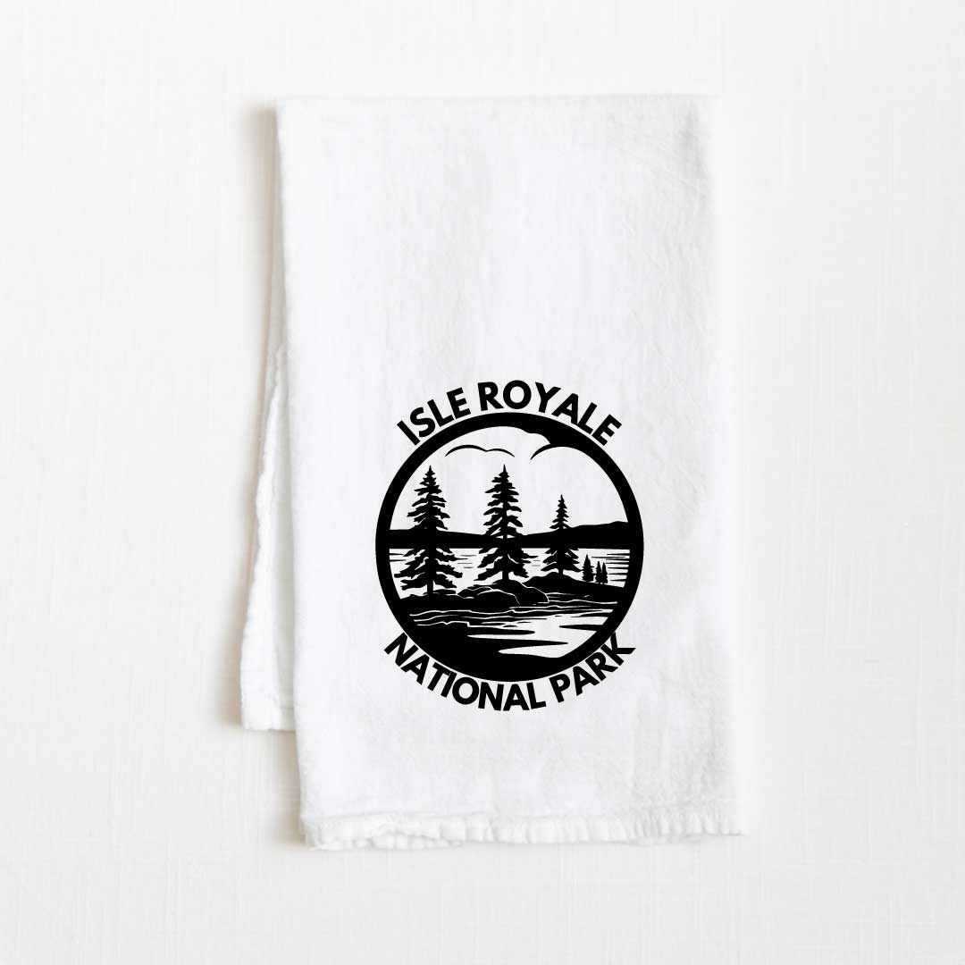Isle Royale National Park Flour Sack Kitchen Towel - 36” x 32”
