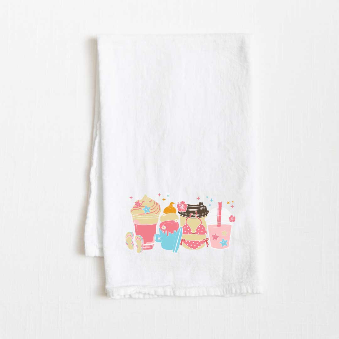 Ice Cream Coffee Bikinis Flour Sack Kitchen Towel - 36” x 32”