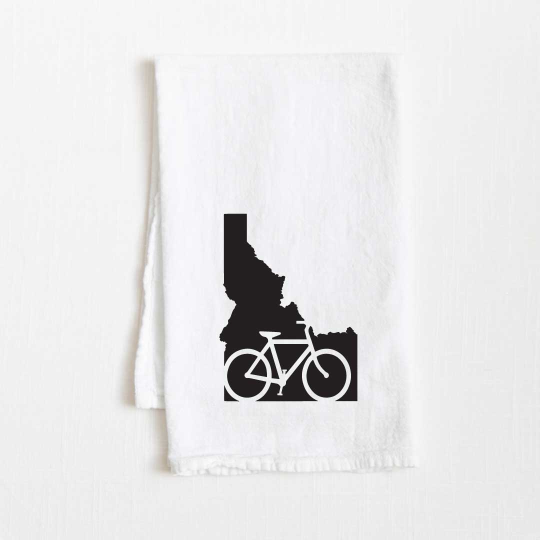 Idaho Bike State Flour Sack Kitchen Towel - 36” x 32”