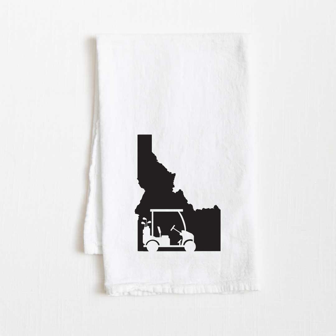 Idaho Golf Cart State Flour Sack Kitchen Towel - 36” x 32”