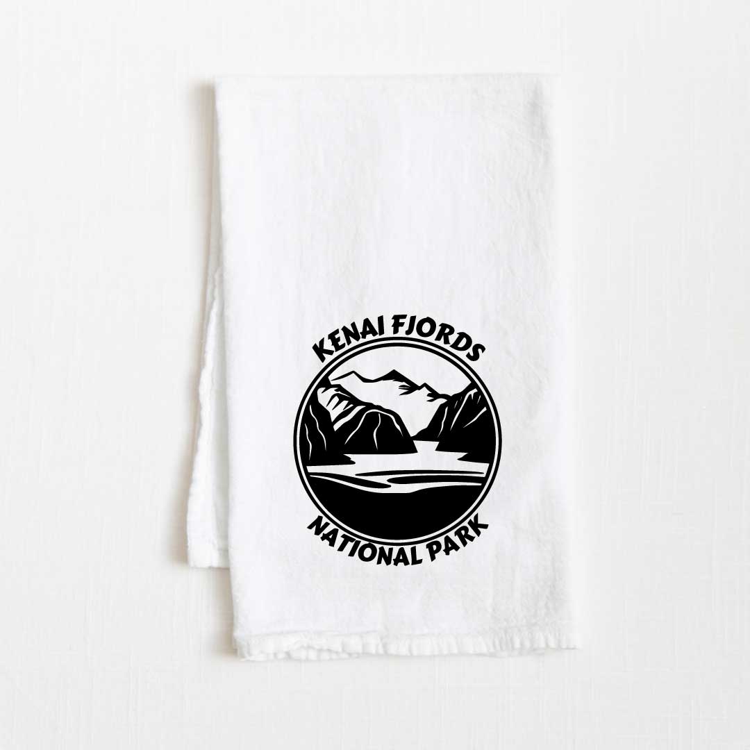 Kenai Fjords National Park Flour Sack Kitchen Towel - 36” x 32”