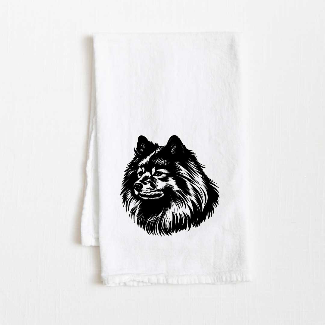 Keeshond Dog Flour Sack Kitchen Towel - 36" x 32"