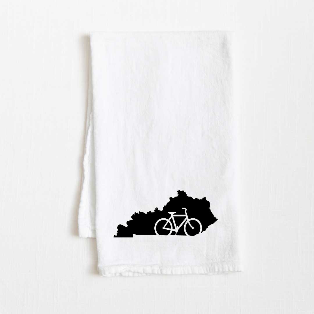 Kentucky Bike State Flour Sack Kitchen Towel - 36” x 32”