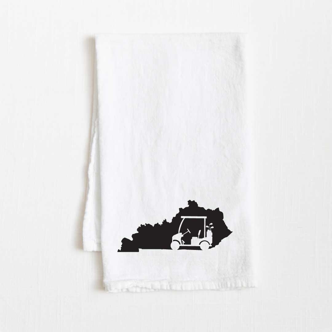 Kentucky Golf Cart State Flour Sack Kitchen Towel - 36” x 32”