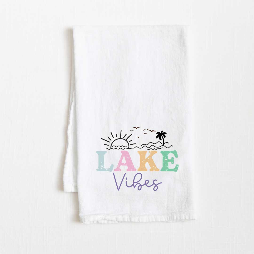 Lake Vibes Flour Sack Kitchen Towel - 36” x 32”