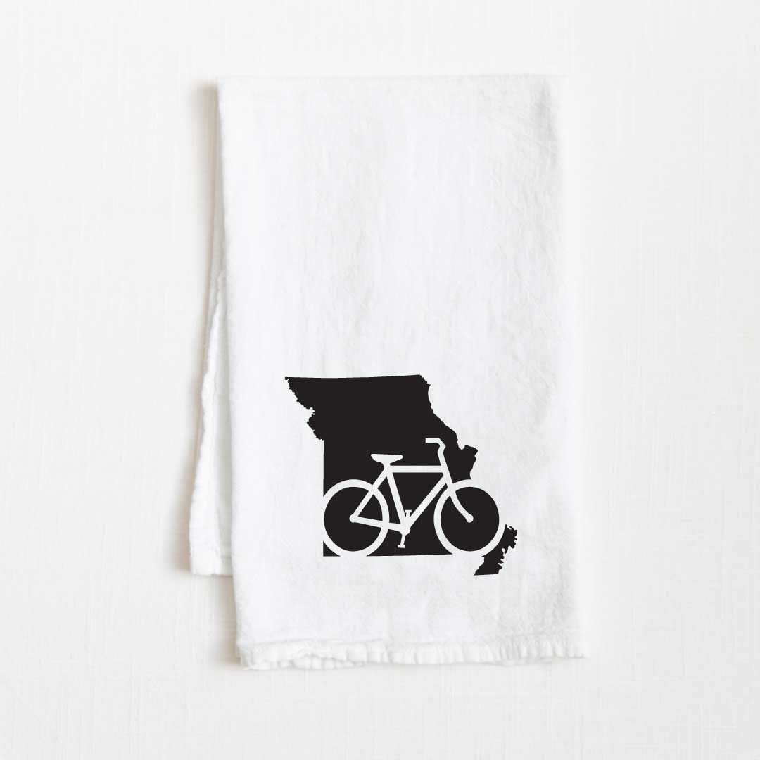 Missouri Bike State Flour Sack Kitchen Towel - 36” x 32”