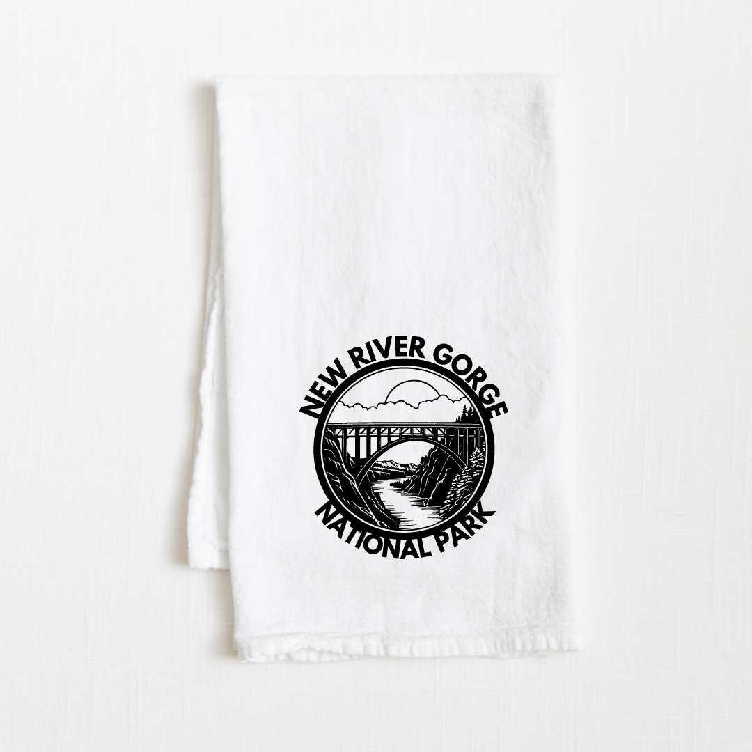 New River Gorge National Park Flour Sack Kitchen Towel - 36” x 32”