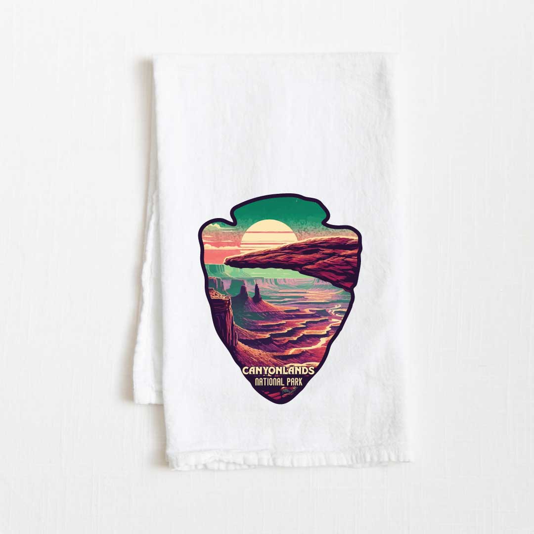 Canyon Lands National Park Vintage Illustrated Flour Sack Kitchen Towel - 36” x 32”