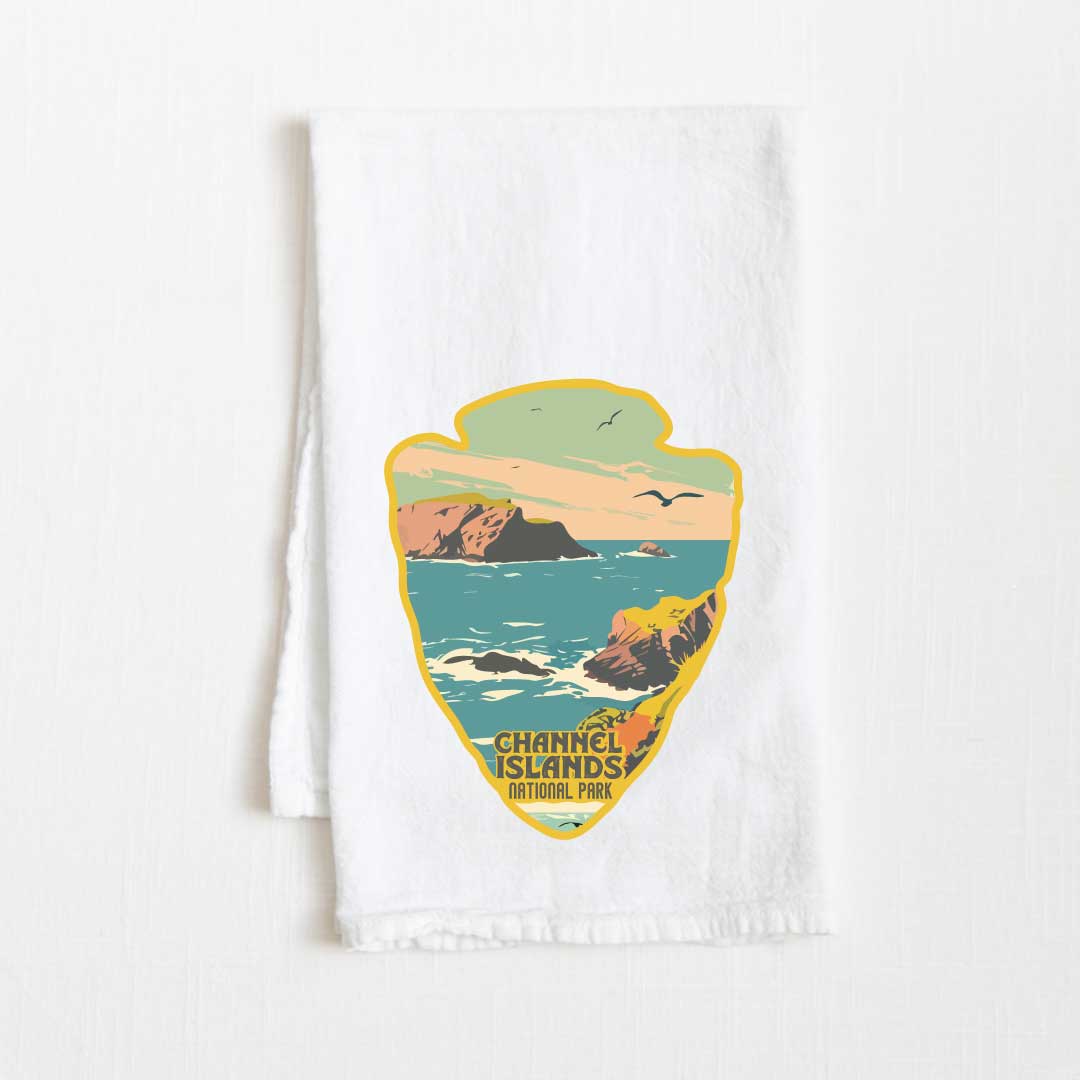 Channel Islands National Park Vintage Illustrated Flour Sack Kitchen Towel - 36” x 32”