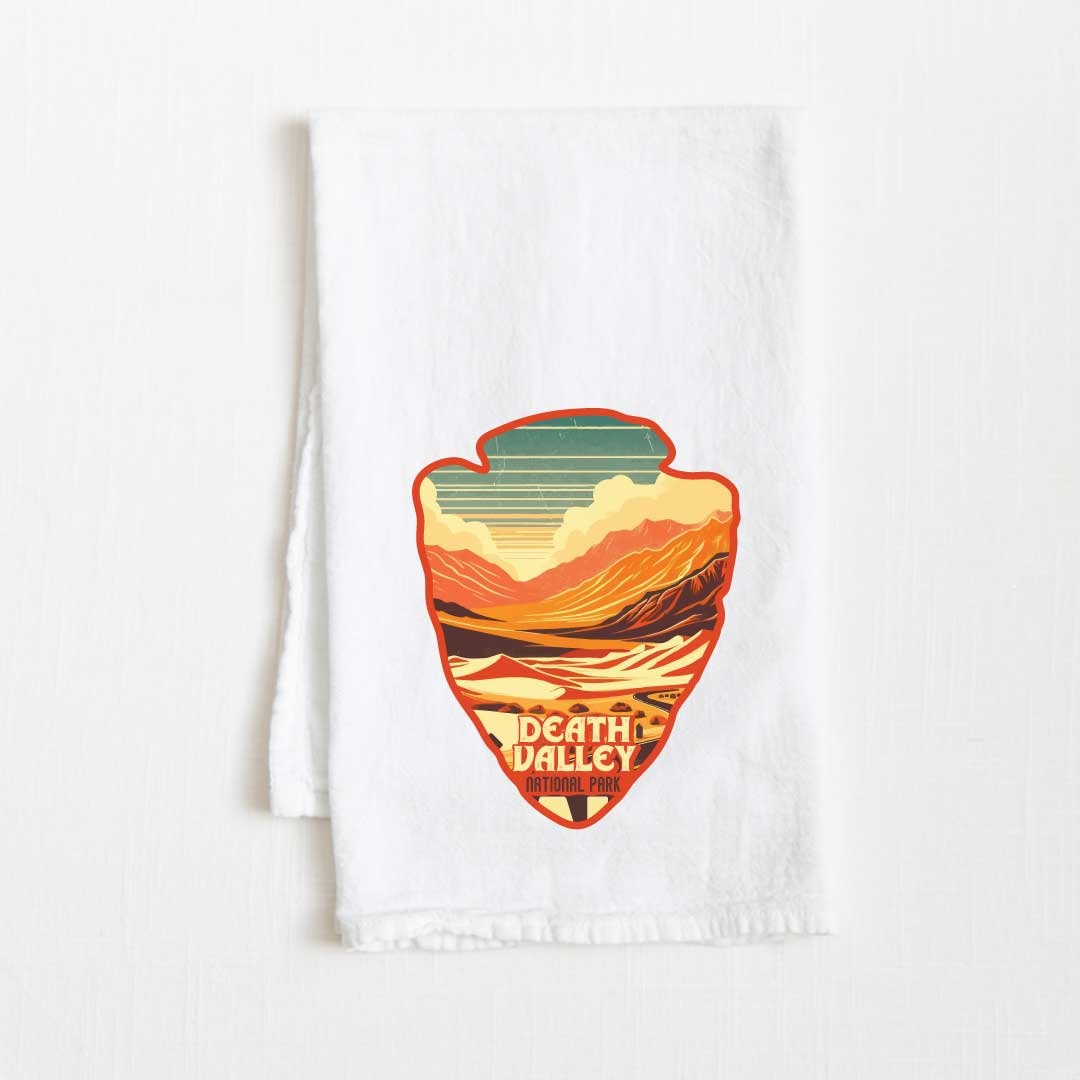 Death Valley National Park Vintage Illustrated Flour Sack Kitchen Towel - 36” x 32”