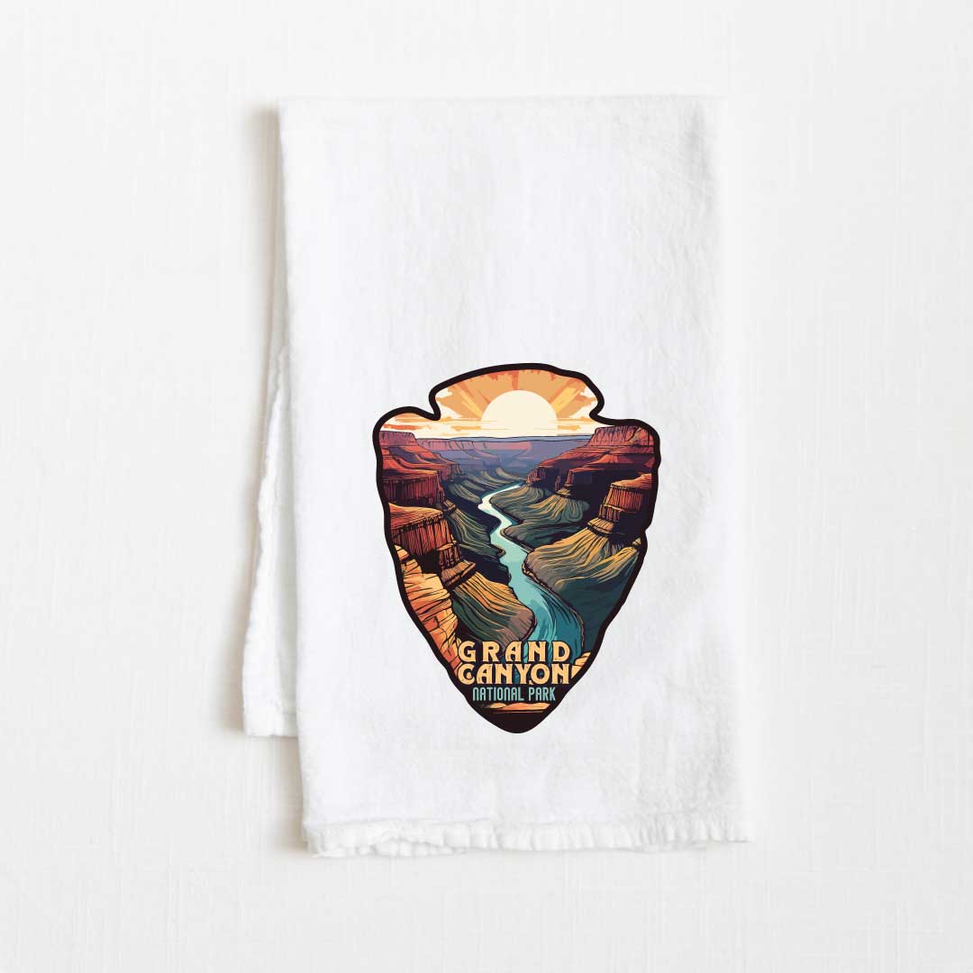 Grand Canyon National Park Vintage Illustrated Flour Sack Kitchen Towel - 36” x 32”