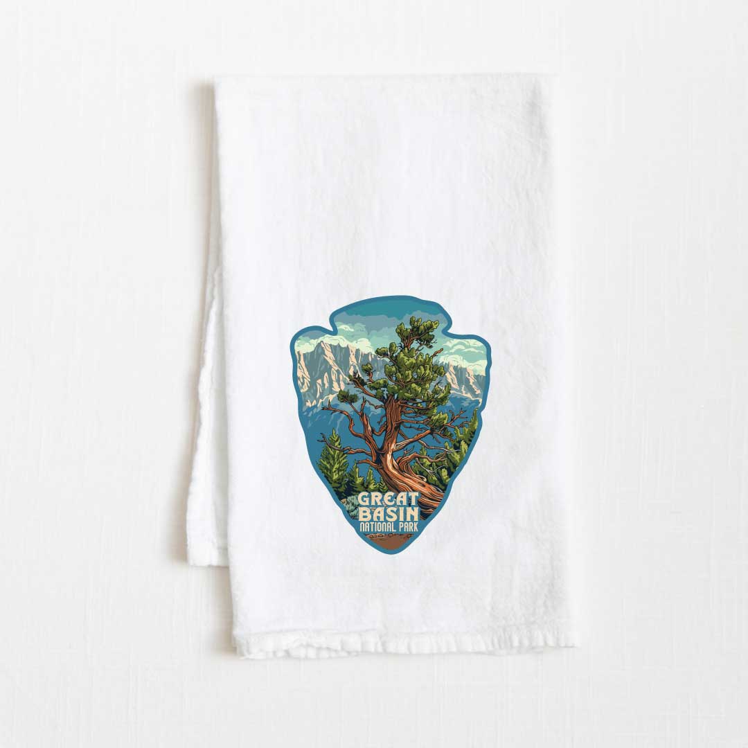 Great Basin National Park Vintage Illustrated Flour Sack Kitchen Towel - 36” x 32”