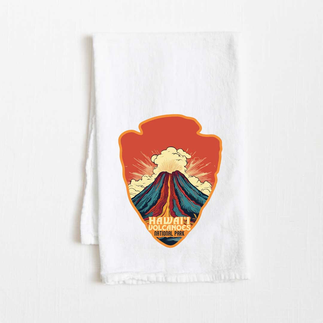 Hawai’i Volcanoes National Park Vintage Illustrated Flour Sack Kitchen Towel - 36” x 32”