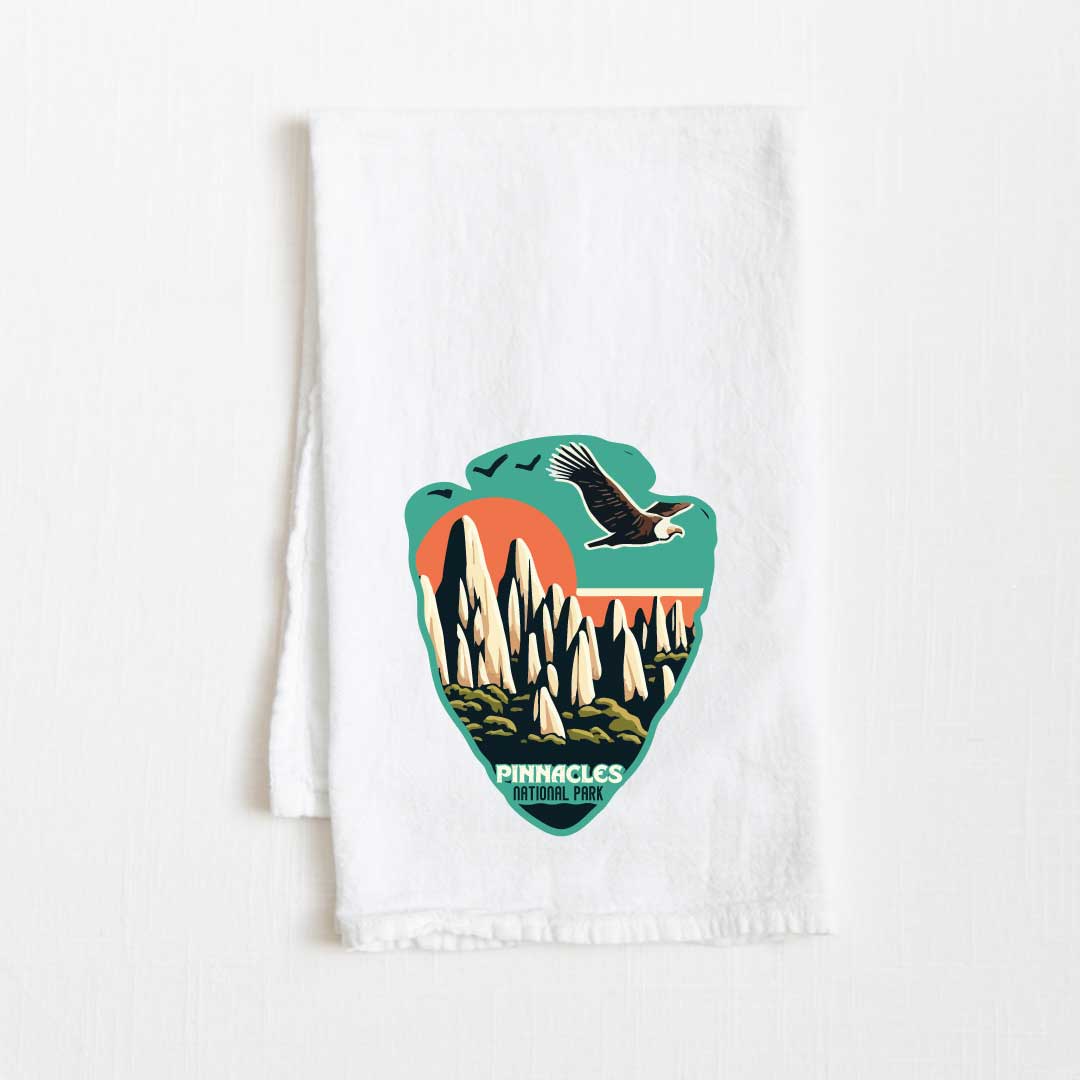 Pinnacles National Park Vintage Illustrated Flour Sack Kitchen Towel - 36” x 32”