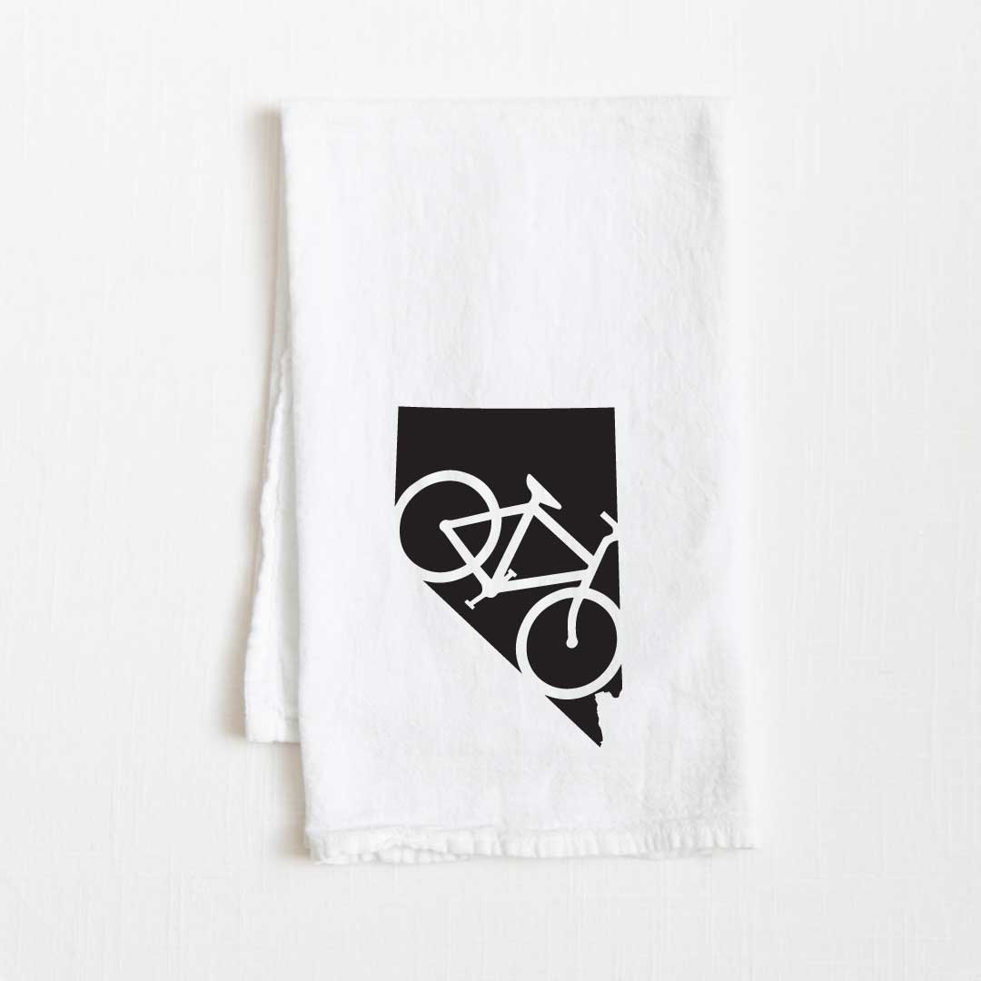Nevada Bike State Flour Sack Kitchen Towel - 36” x 32”