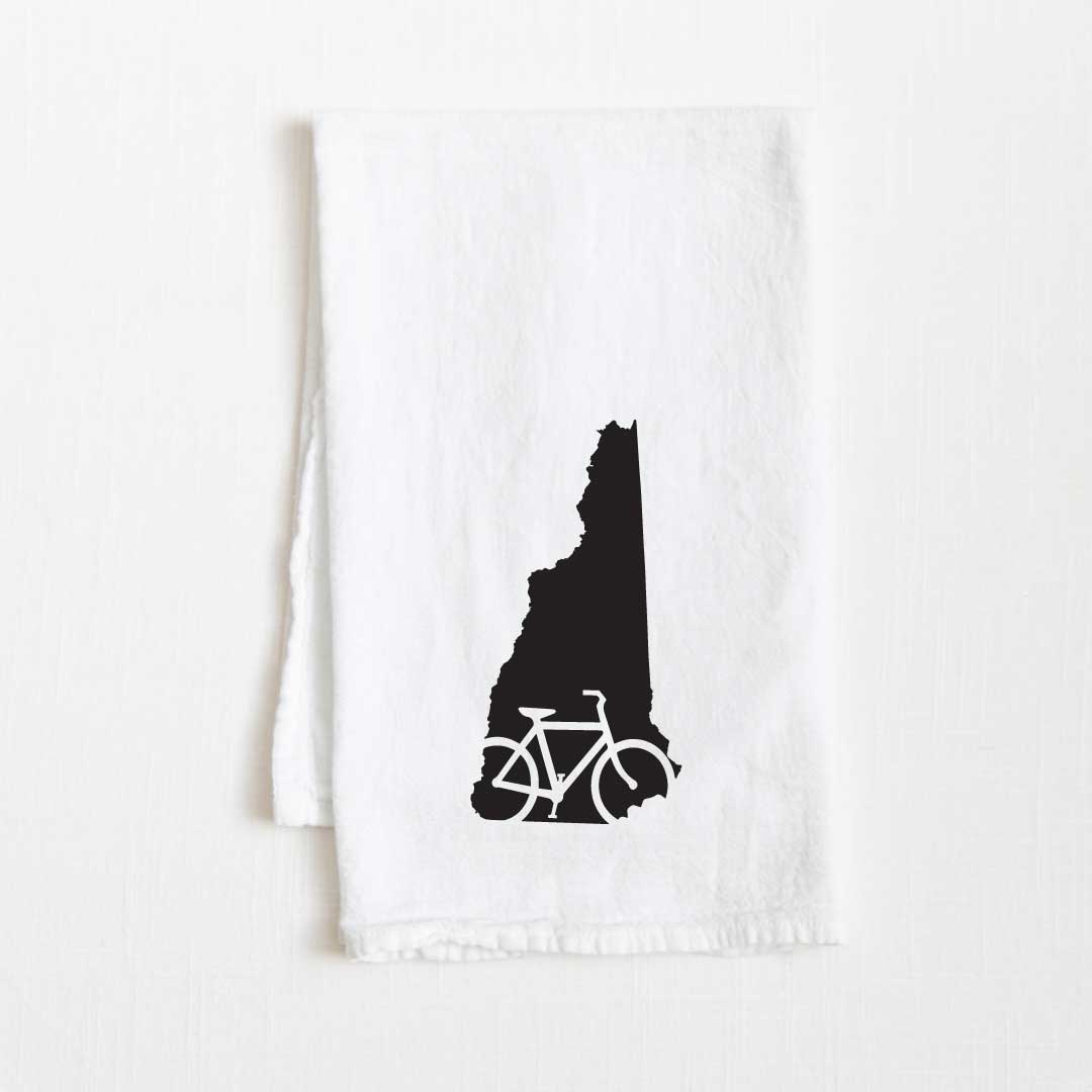 New Hampshire Bike State Flour Sack Kitchen Towel - 36” x 32”