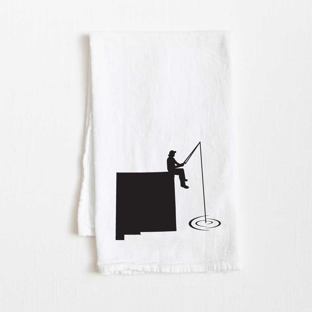 New Mexico Fishing State Flour Sack Kitchen Towel - 36” x 32”