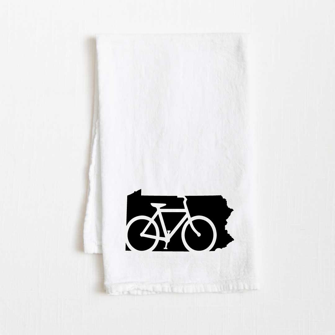 Pennsylvania Bike State Flour Sack Kitchen Towel - 36” x 32”