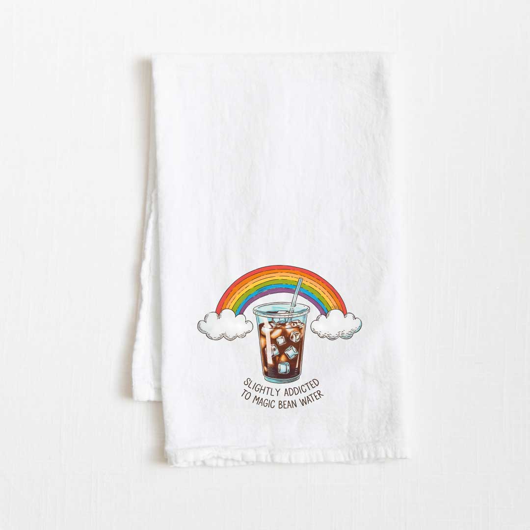 Slightly Addicted To Magic Bean Water Flour Sack Kitchen Towel - 36” x 32”