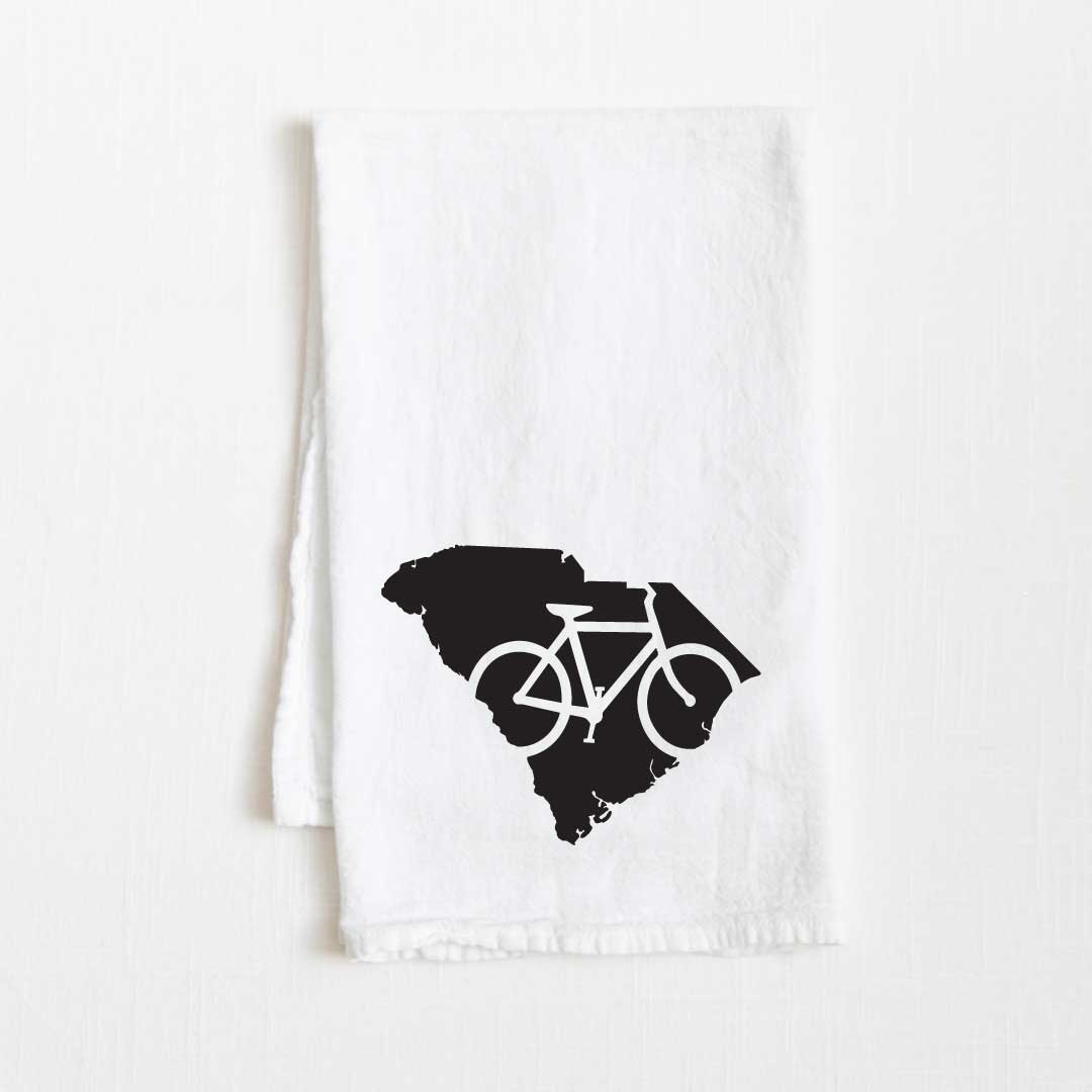 South Carolina Bike State Flour Sack Kitchen Towel - 36” x 32”