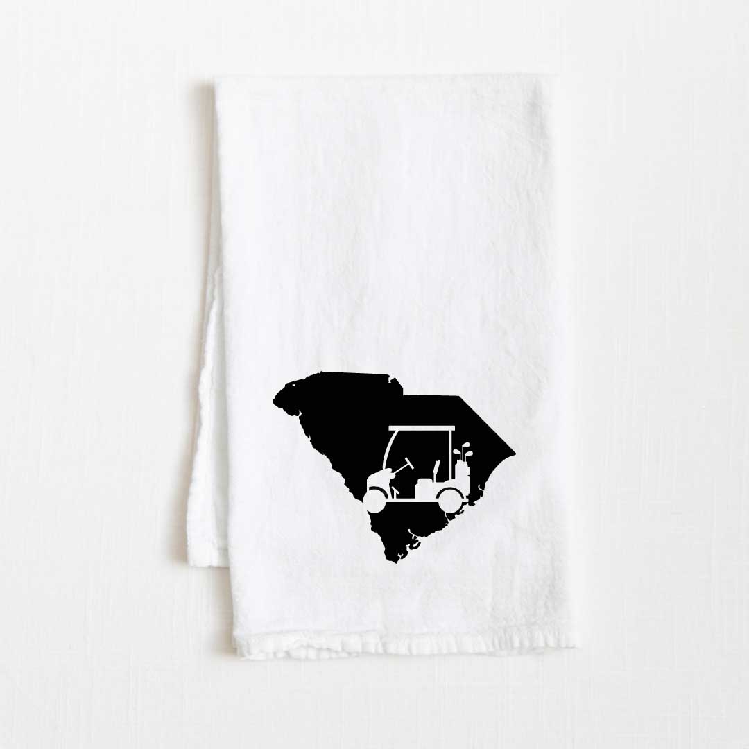South Carolina Golf Cart State Flour Sack Kitchen Towel - 36” x 32”