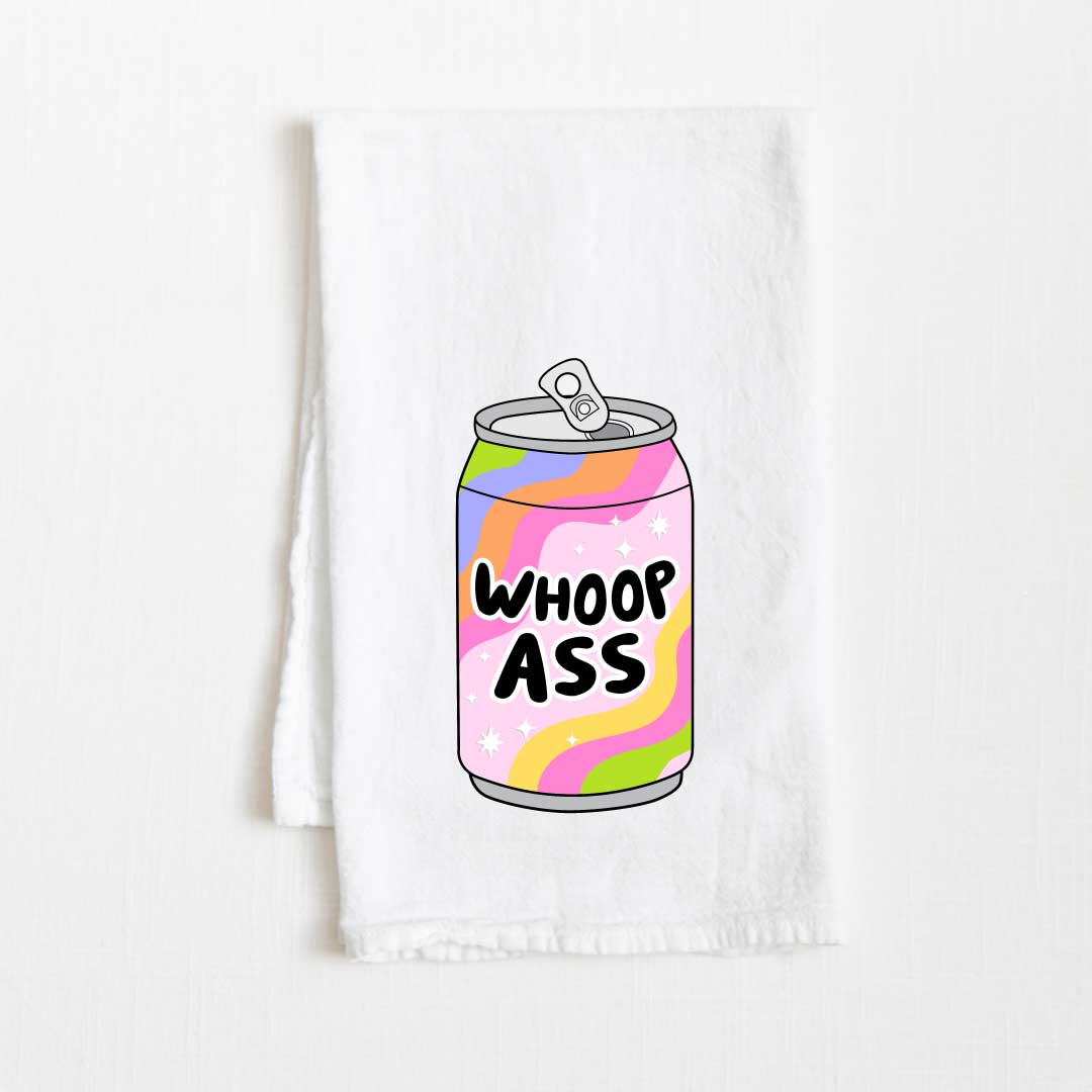Can of Whoop Ass Flour Sack Kitchen Towel - 36” x 32”