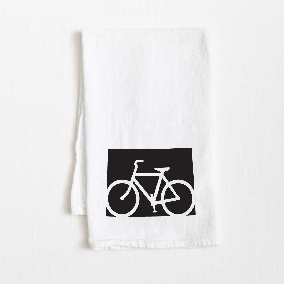 Wyoming Bike State Flour Sack Kitchen Towel - 36” x 32”